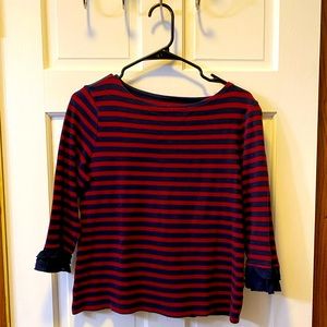 Talbots blue and red striped blouse - size medium